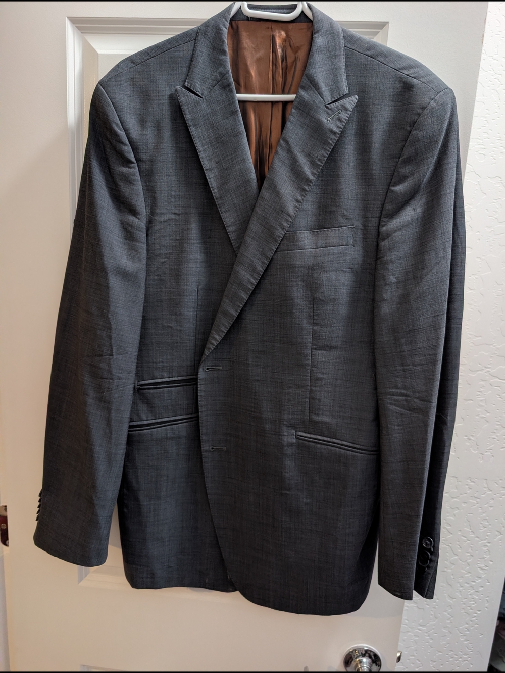 Ben Sherman Charcoal Gray Single-Breasted Suit Blazer